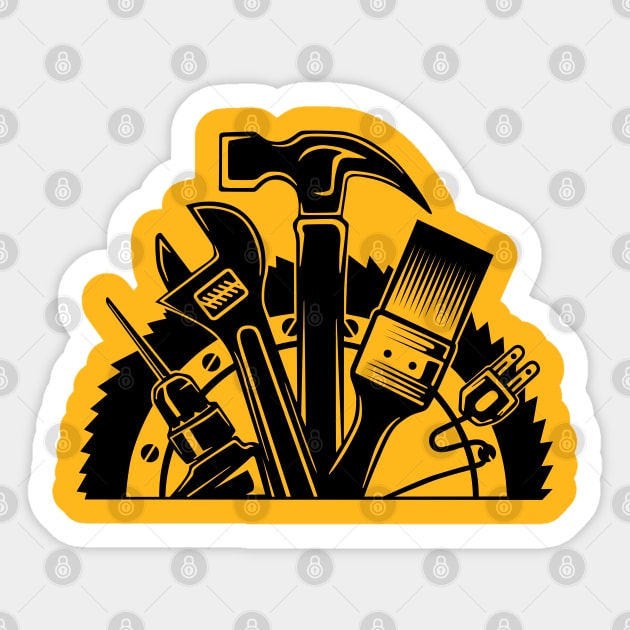 Maintenance Black tools Sticker by ramdakoli